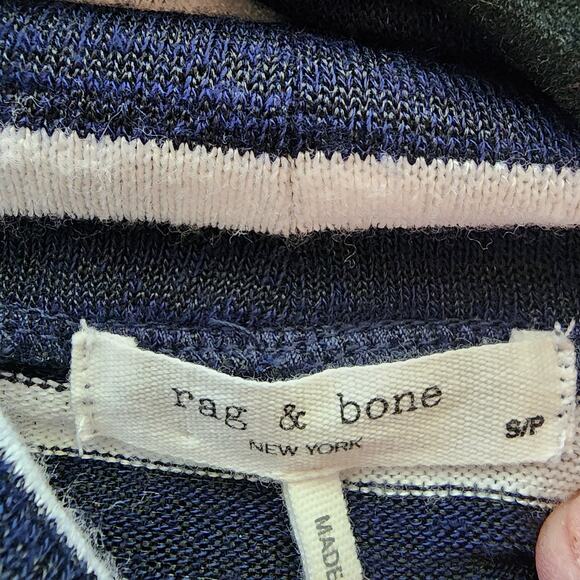 Rag & Bone The Knit Cropped Turtleneck – Navy White Stripe – Size SM - Picture 4 of 7